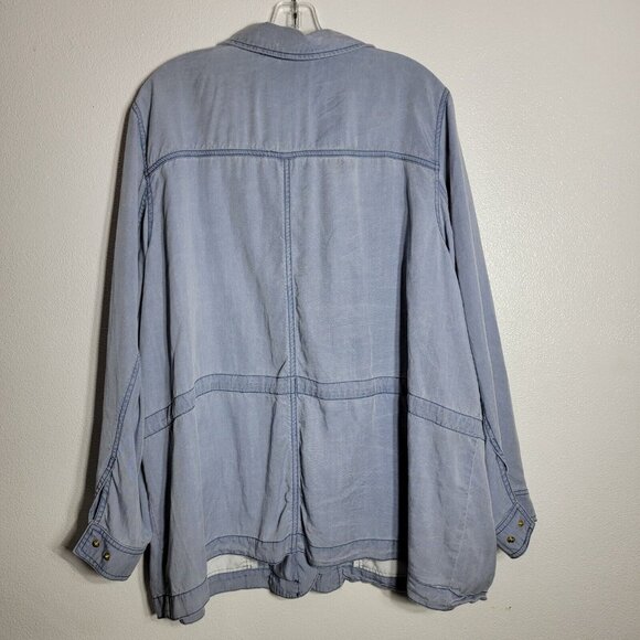 Lane Bryant Chambray Jacket Plus Size‎ 22/24 Button Up Pockets LIghtweight - Picture 2 of 4